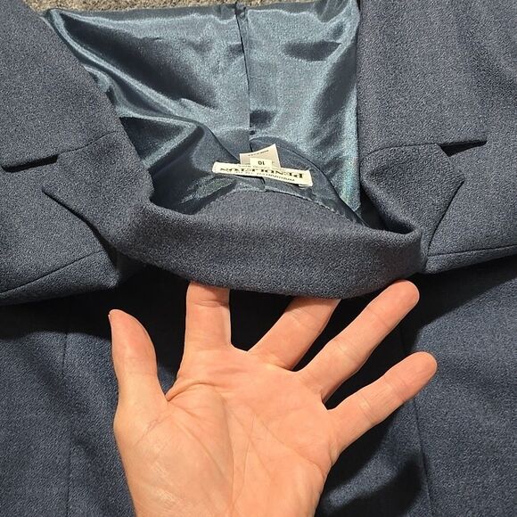 VTG Blue Virgin Wool Blazer Sz10 Pendleton Open Front Corp Chic Academic Capsule - Picture 15 of 16